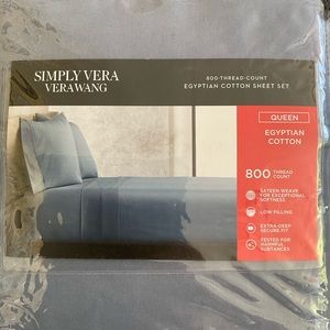 New SIMPLY VERA 800 TC QUEEN EGYPTIAN COTTON SHEET 4 PIECE SET VERA WANG